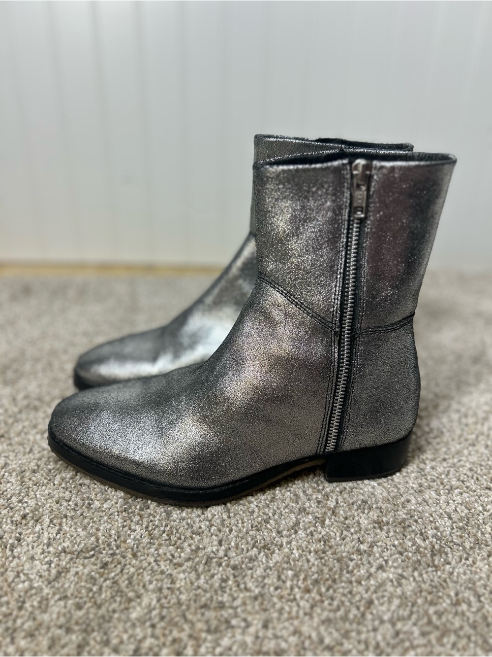 Free people Luna metallic ankle boots sz. 6.5 glam western rocker chic party - Picture 2 of 6